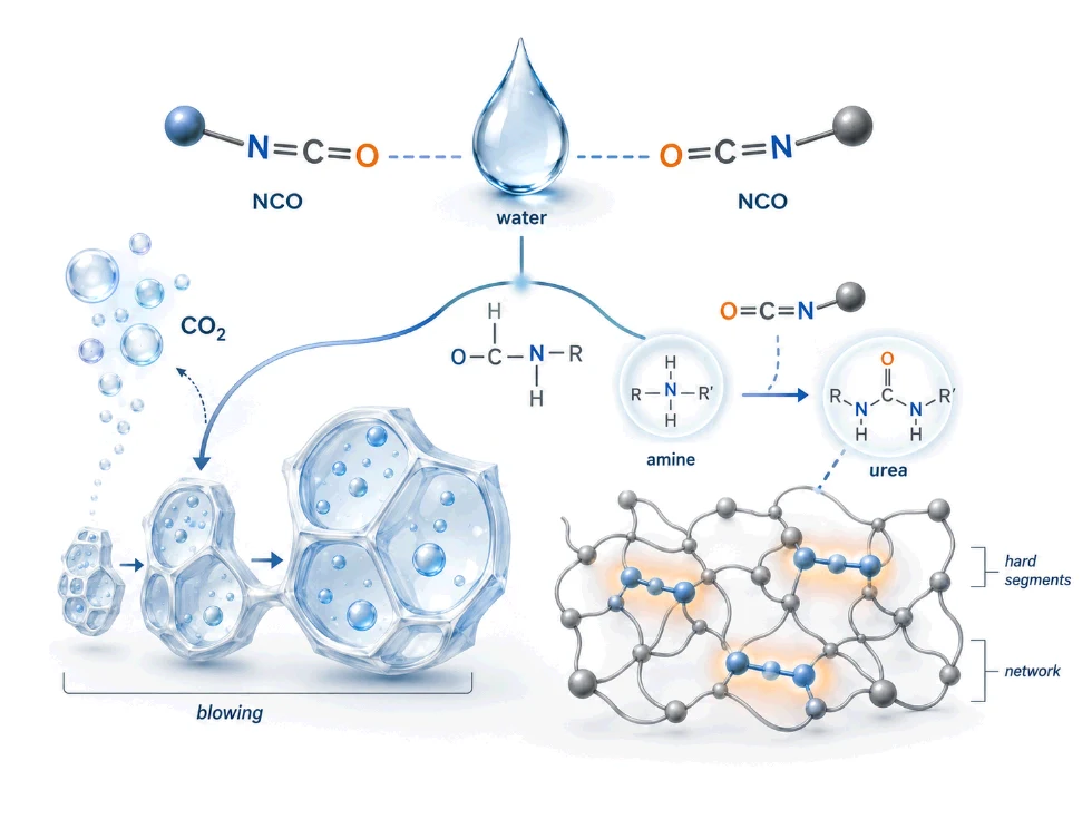 dual role of water in PU foam