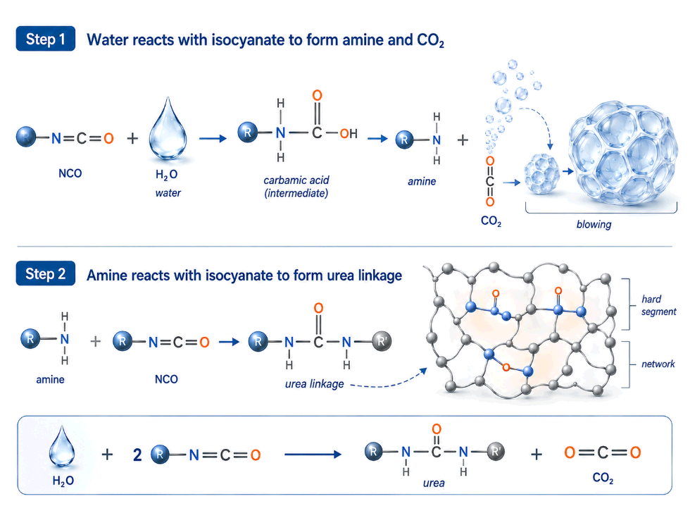 dual role of water in PU foam